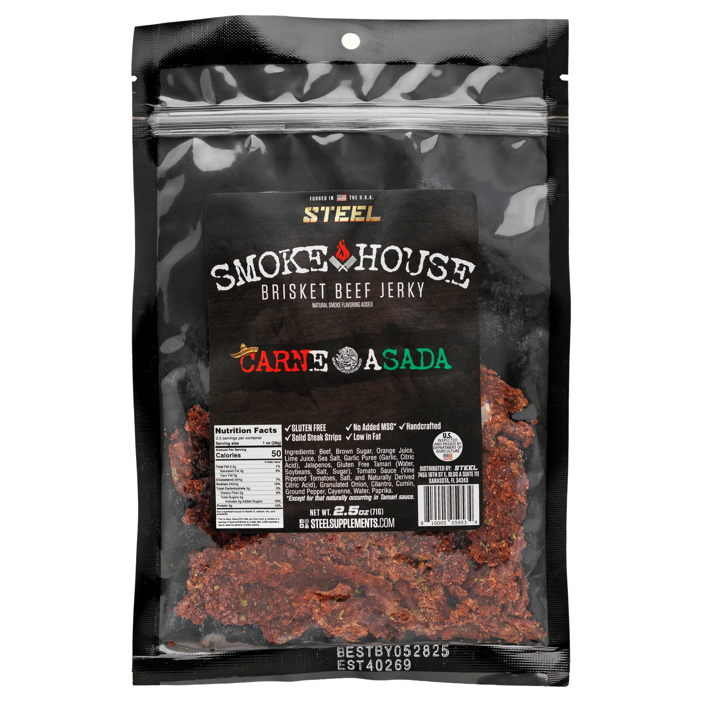 2.5 oz. Steel Smokehouse Brisket Beef Jerky