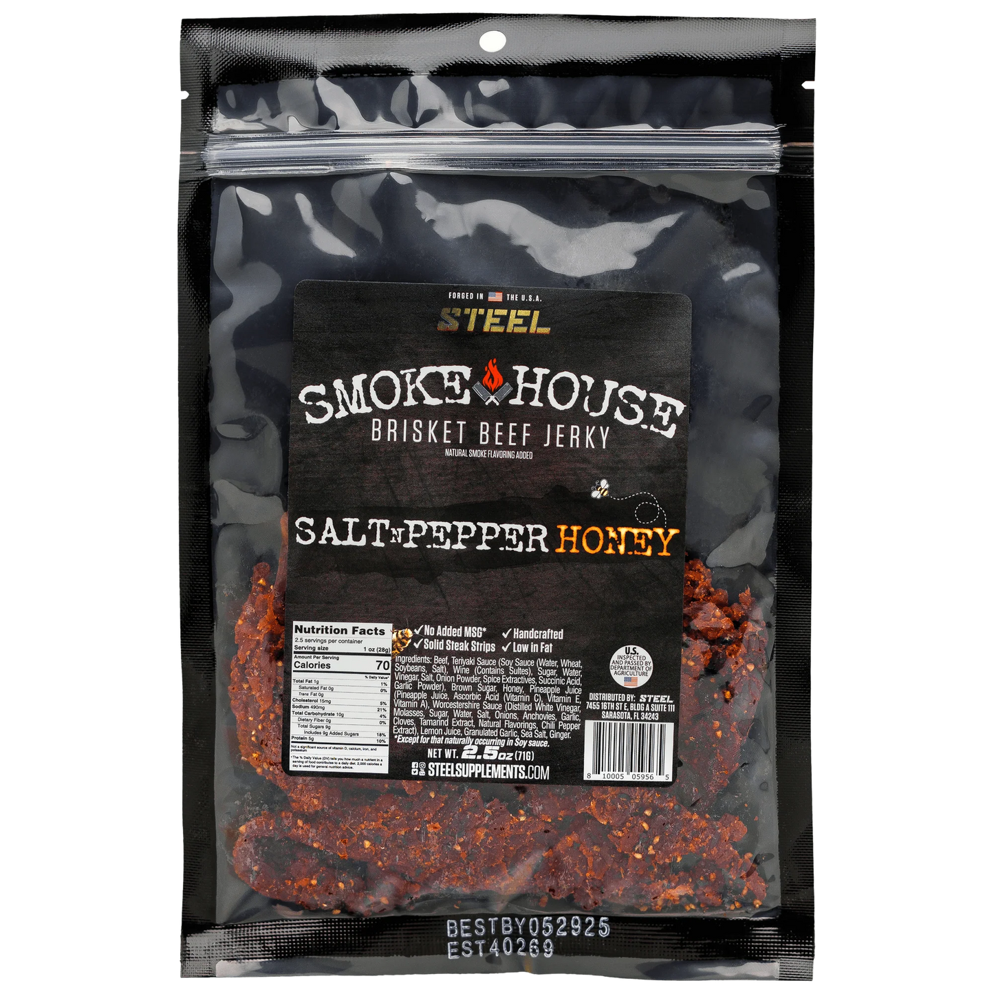 2.5 oz. Steel Smokehouse Brisket Beef Jerky