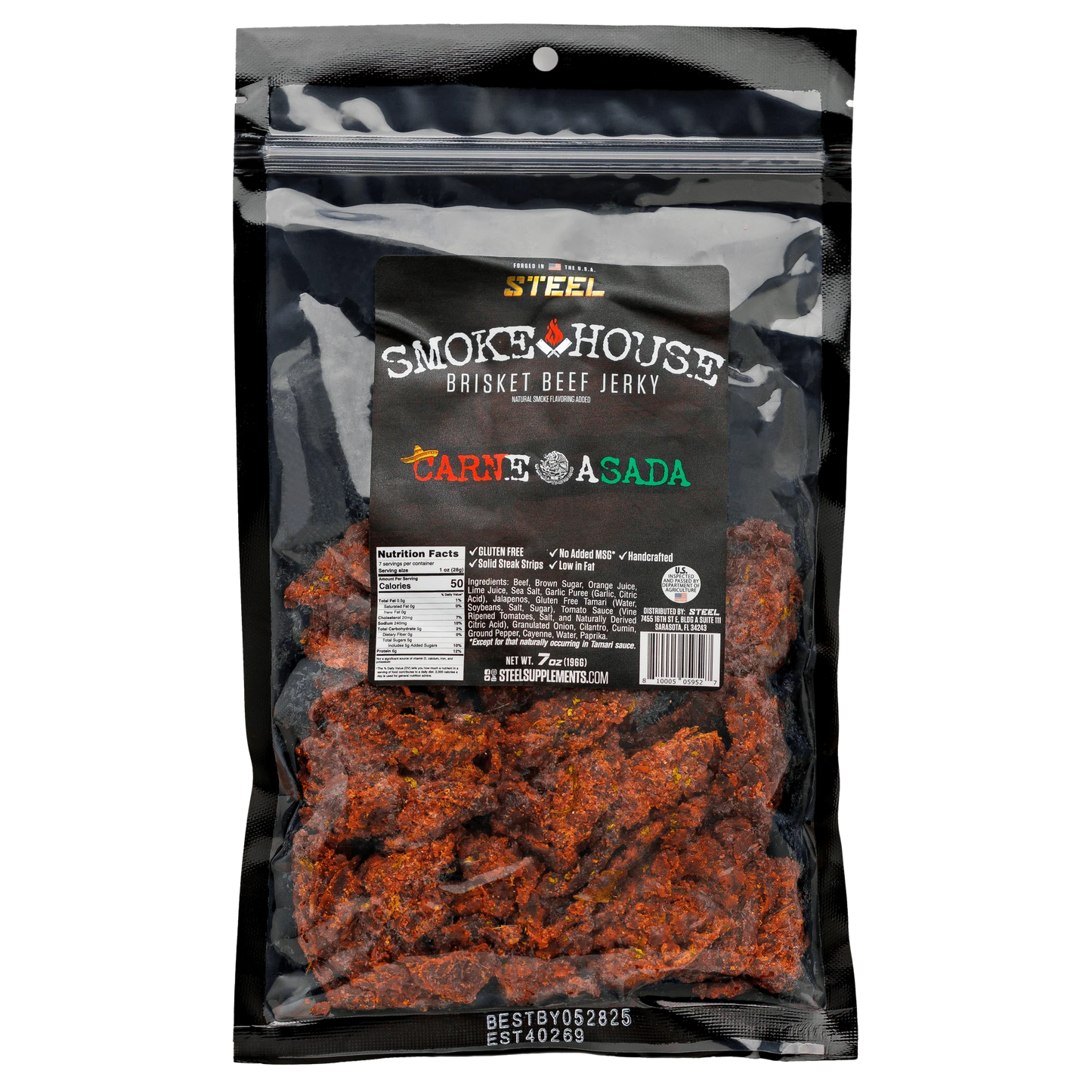 7 oz. Steel Smokehouse Brisket Beef Jerky