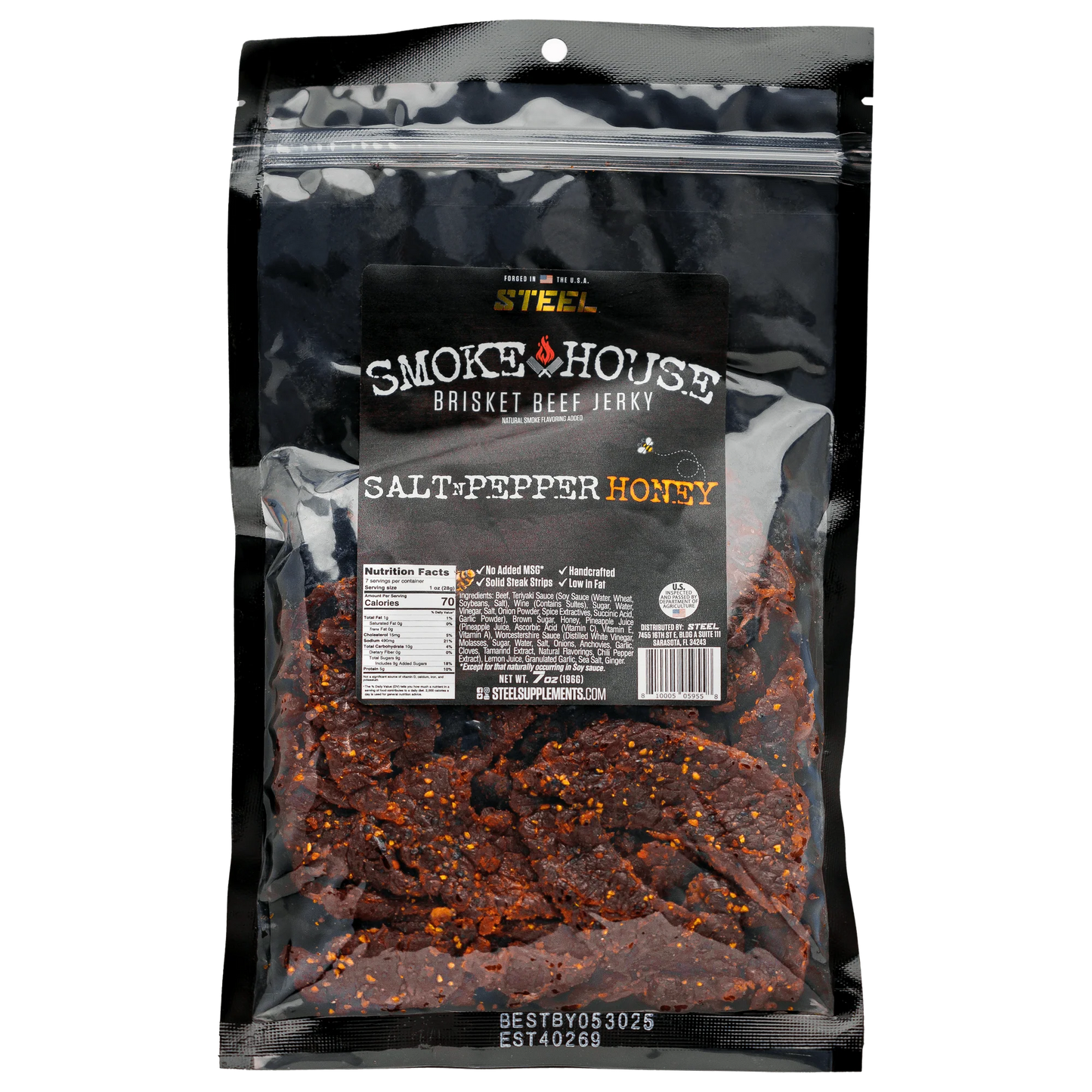7 oz. Steel Smokehouse Brisket Beef Jerky