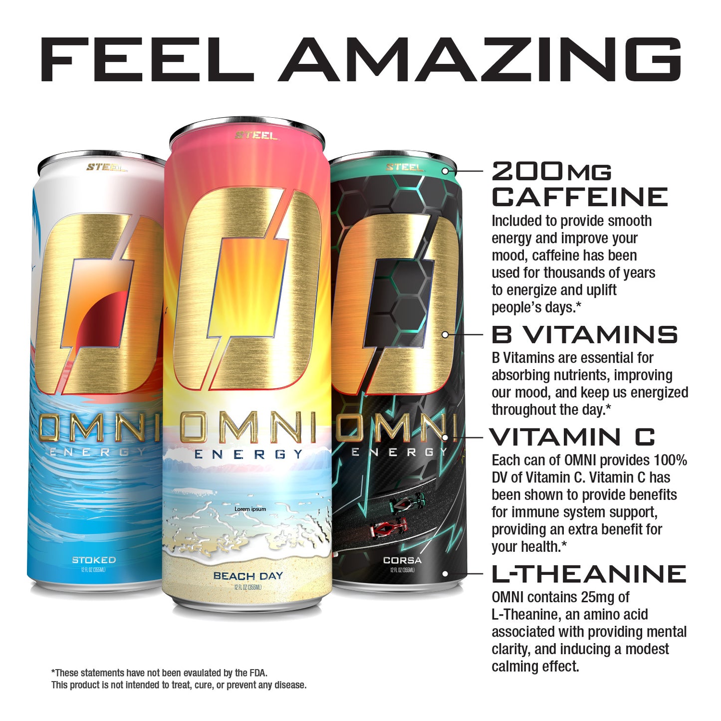 OMNI Energy Drink Bundle- 1 Can of Each flavor