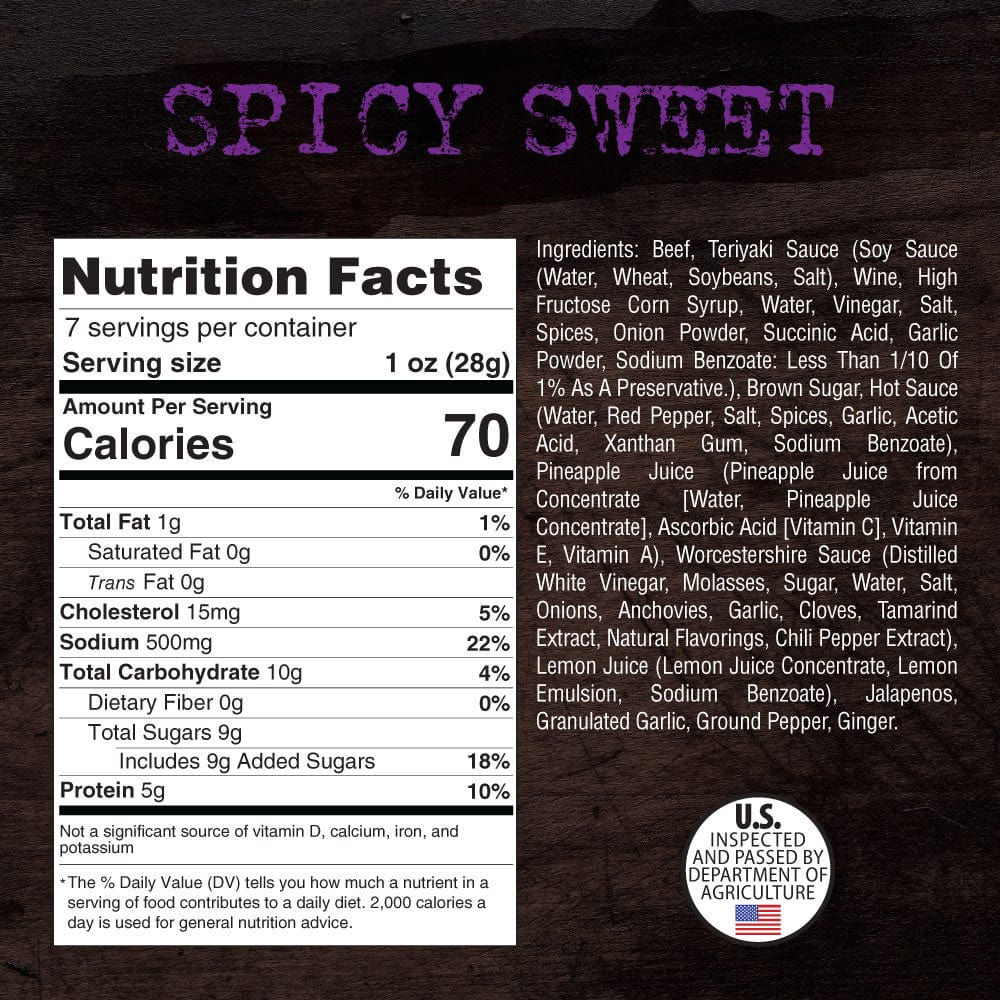 Steel Supplements Jerky Spicy Sweet - Brisket Beef Jerky