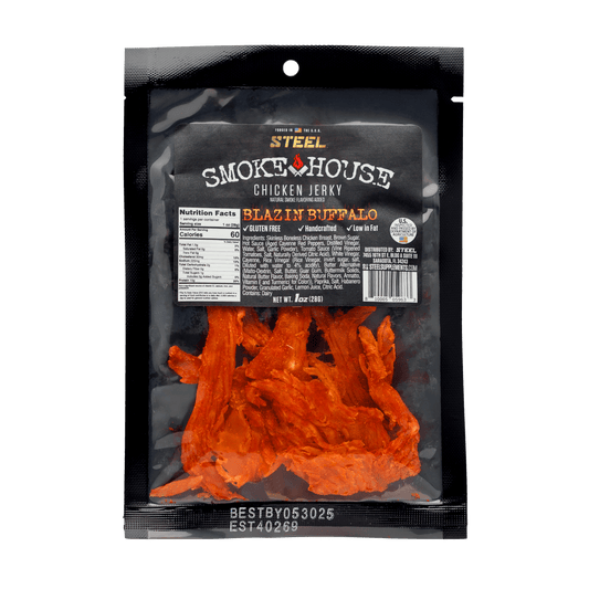 Steel Supplements Jerky Blazin Buffalo 1 oz. Steel Smokehouse Chicken Jerky