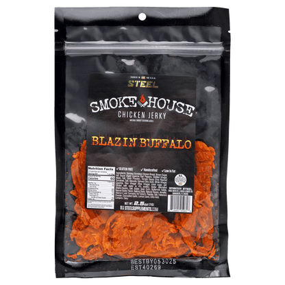 Steel Supplements Jerky Blazin Buffalo 2.5 oz. Steel Smokehouse Chicken Jerky