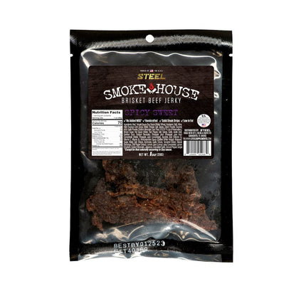 Steel Supplements Jerky Spicy Sweet Steel Smokehouse Brisket Beef Jerky 1 oz.