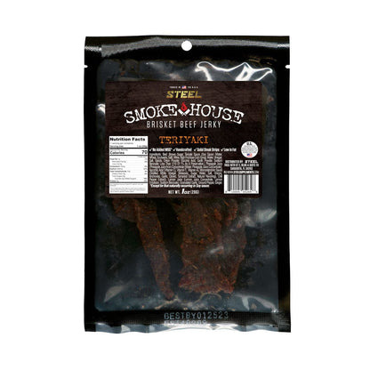 Steel Supplements Jerky Teriyaki Steel Smokehouse Brisket Beef Jerky 1 oz.