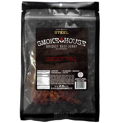 Steel Supplements Jerky Smoky BBQ Steel Smokehouse Brisket Beef Jerky 2.5 oz.